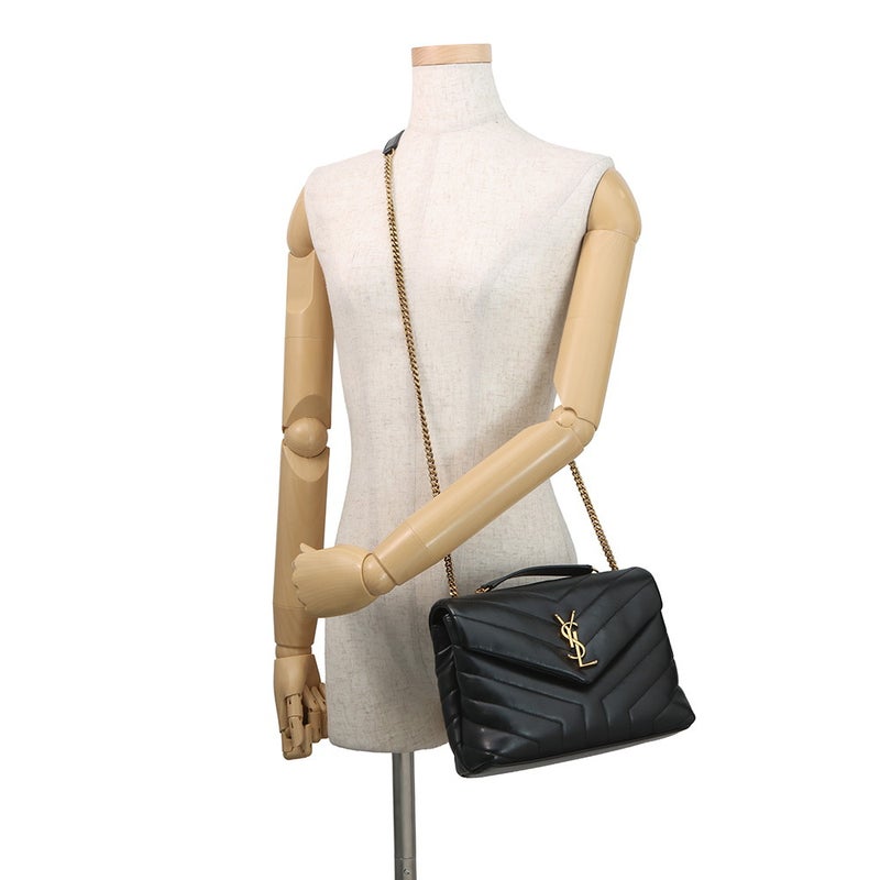 サンローランパリ チェーンショルダーバッグ ルル スモール カーフレザー 494699 SAINT LAURENT PARIS 黒