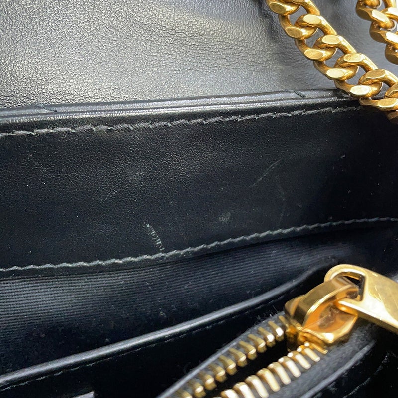 サンローランパリ チェーンショルダーバッグ ルル スモール カーフレザー 494699 SAINT LAURENT PARIS 黒