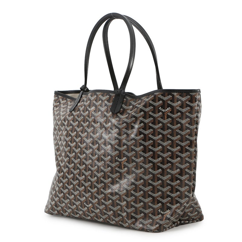 ゴヤール トートバッグ サンルイPM PVC レザー STLOUIPMLTY01CL01P GOYARD ポーチ付き 黒 ヘリンボーン