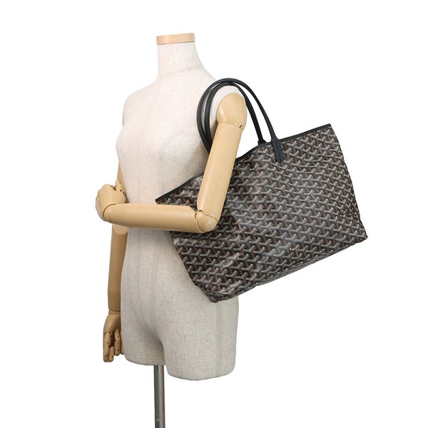 ゴヤール トートバッグ サンルイPM PVC レザー STLOUIPMLTY01CL01P GOYARD ポーチ付き 黒 ヘリンボーン