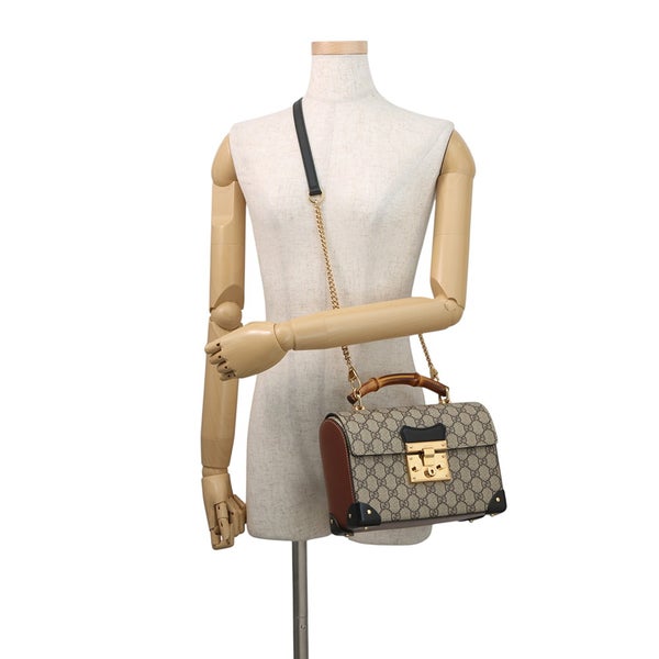 グッチ ハンドバッグ パドロック GGスモール バンブー GGスプリーム 603221 GUCCI 2wayショルダーバッグ