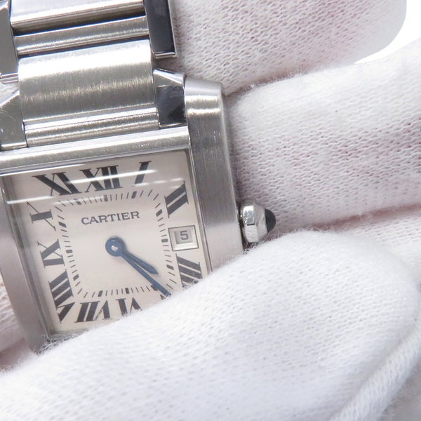 カルティエ タンク フランセーズ MM W51011Q3 Cartier 腕時計 白文字盤 クォーツ