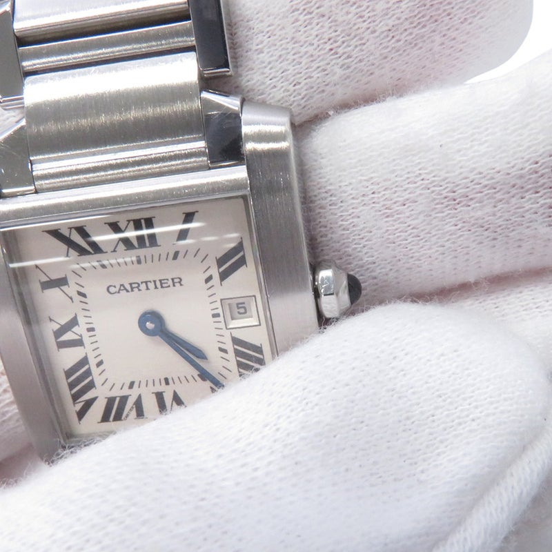 カルティエ タンク フランセーズ MM W51011Q3 Cartier 腕時計 白文字盤 クォーツ