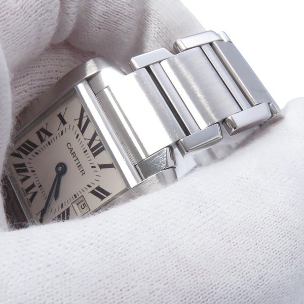 カルティエ タンク フランセーズ MM W51011Q3 Cartier 腕時計 白文字盤 クォーツ