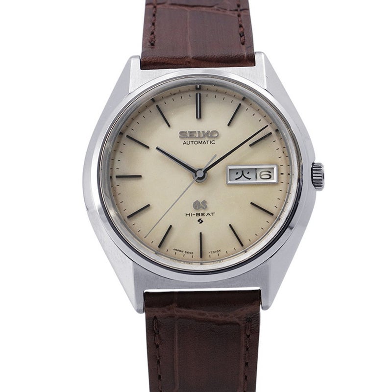 セイコー グランドセイコー ハイビート デイデイト 5646-7010 SEIKO 腕時計 ベージュ文字盤