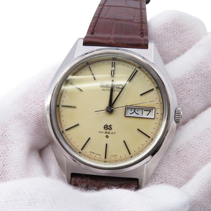 セイコー グランドセイコー ハイビート デイデイト 5646-7010 SEIKO 腕時計 ベージュ文字盤