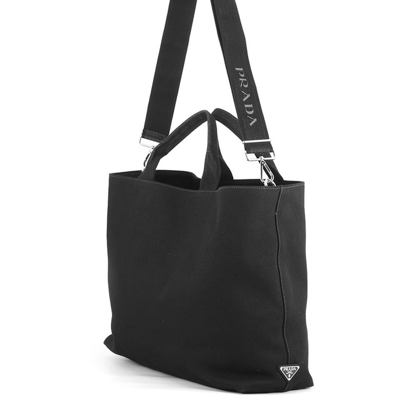 プラダ トートバッグ ドリル DRILL ロゴ キャンバス 1BG395 PRADA 2wayショルダーバッグ 黒