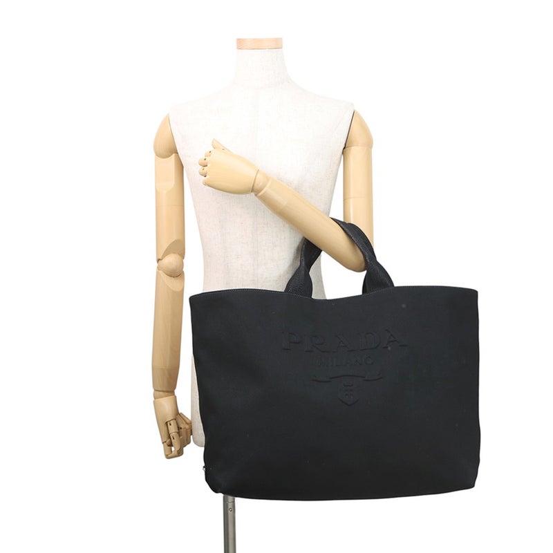 プラダ トートバッグ ドリル DRILL ロゴ キャンバス 1BG395 PRADA 2wayショルダーバッグ 黒
