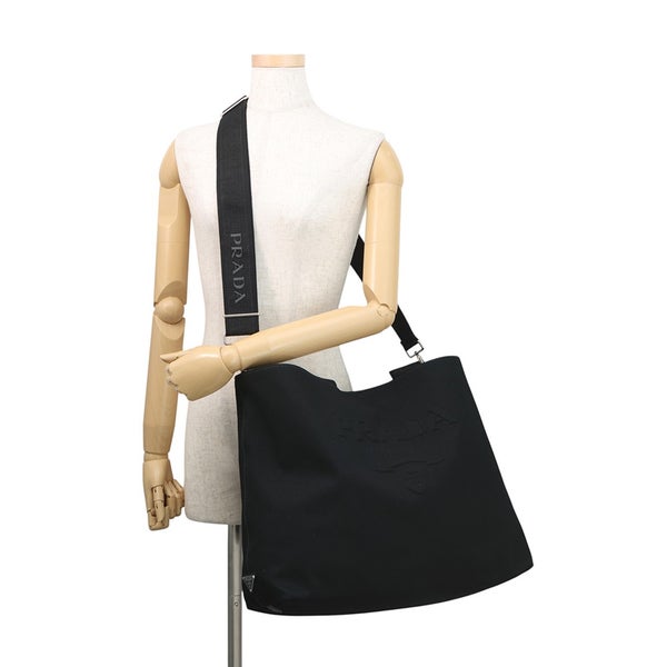 プラダ トートバッグ ドリル DRILL ロゴ キャンバス 1BG395 PRADA 2wayショルダーバッグ 黒