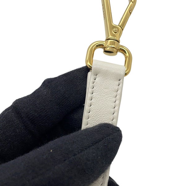 プラダ ハンドバッグ ギャザー ロゴ レザー 1BA172 PRADA 2wayショルダーバッグ 白