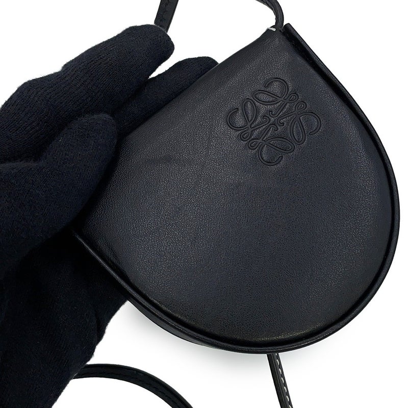 ロエベ ショルダーコインケース ヒールポーチ ミニ カーフレザー 109.54.T15 LOEWE 小銭入れ 黒