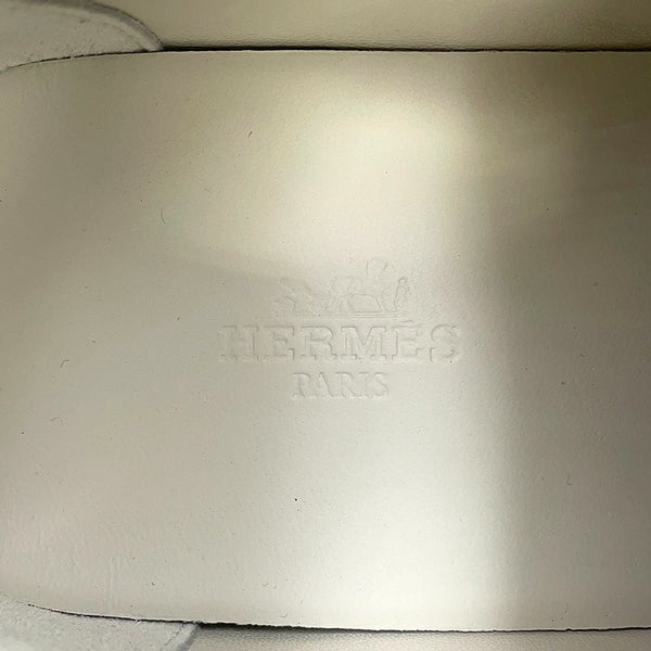 エルメス スニーカー バウンシング ナイロン スエード メンズサイズ40 1/2 HERMES 靴 白