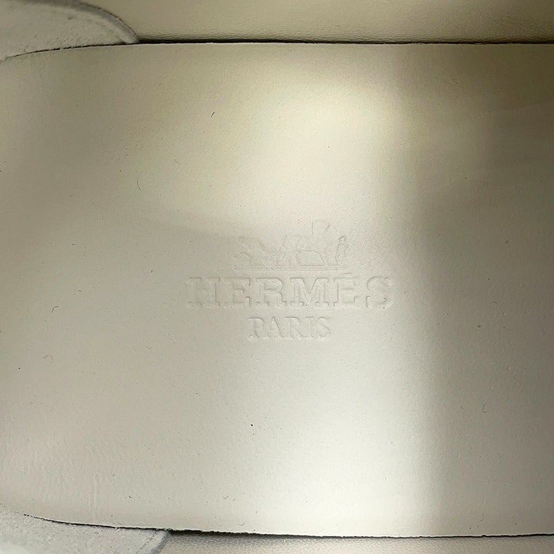 エルメス スニーカー バウンシング ナイロン スエード メンズサイズ40 1/2 HERMES 靴 白