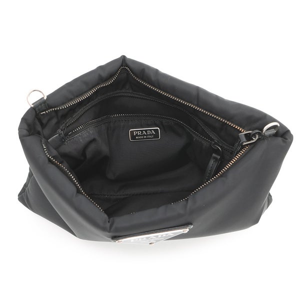 プラダ チェーンショルダーバッグ トライアングルロゴ ナイロン 1BF082 PRADA 黒