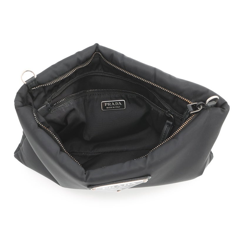 プラダ チェーンショルダーバッグ トライアングルロゴ ナイロン 1BF082 PRADA 黒