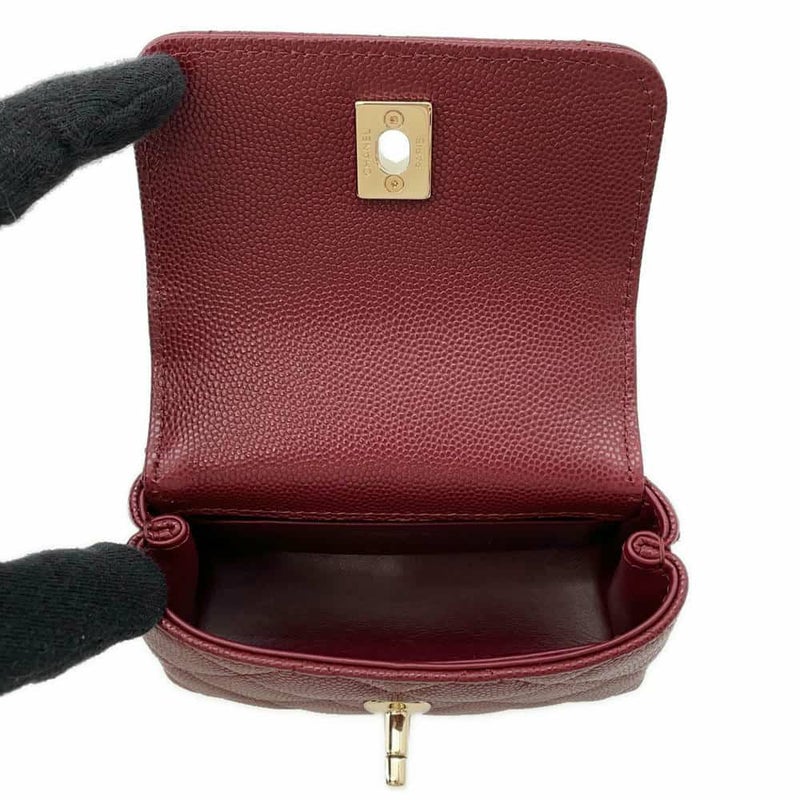 シャネル ハンドバッグ ココハンドル マトラッセ マイクロ キャビアスキン AP4245 CHANEL 2wayチェーンショルダーバッグ