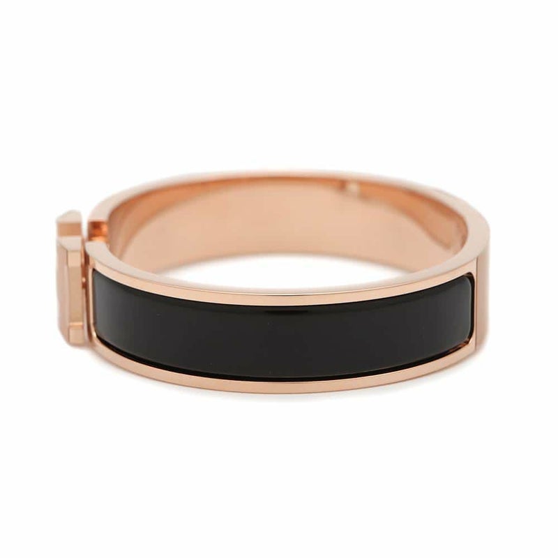 エルメス ブレスレット クリックH クリッククラックPM ブラック/ピンクゴールド金具 HERMES アクセサリー 黒