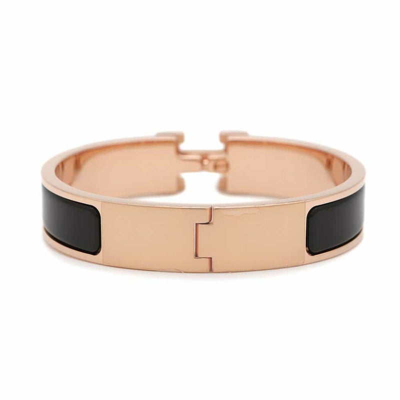 エルメス ブレスレット クリックH クリッククラックPM ブラック/ピンクゴールド金具 HERMES アクセサリー 黒