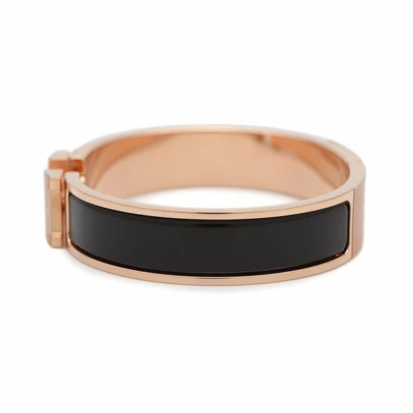 エルメス ブレスレット クリックH クリッククラックPM ブラック/ピンクゴールド金具 HERMES アクセサリー 黒