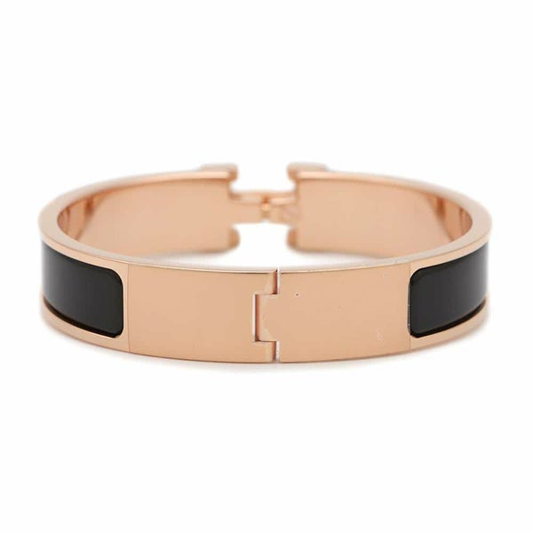 エルメス ブレスレット クリックH クリッククラックPM ブラック/ピンクゴールド金具 HERMES アクセサリー 黒