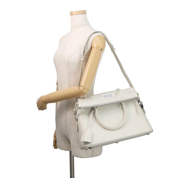 メゾンマルジェラ ハンドバッグ 5AC ミディアム レザー キャンバス S56WG0093 Maison Margiela 2way 白 セール品