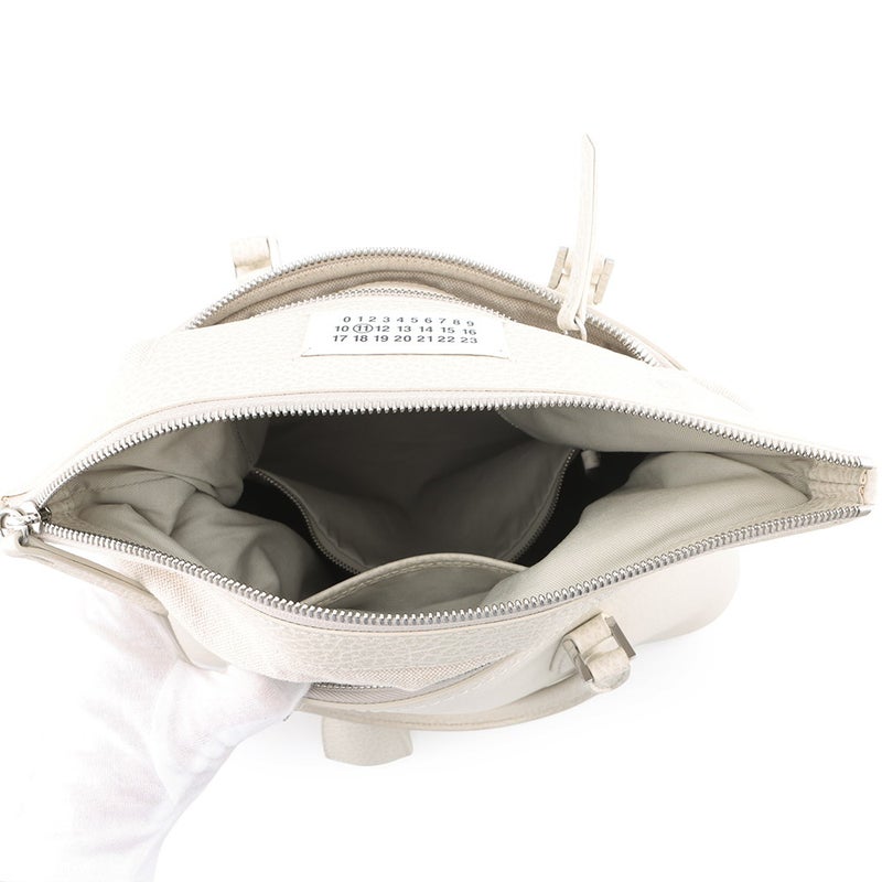 メゾンマルジェラ ハンドバッグ 5AC ミディアム レザー キャンバス S56WG0093 Maison Margiela 2way 白 セール品