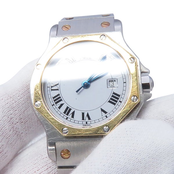 カルティエ サントスオクタゴン LM W2001583 Cartier 腕時計 白文字盤 クォーツ