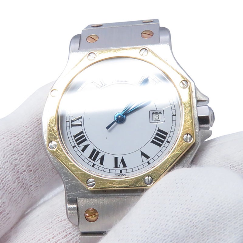 カルティエ サントスオクタゴン LM W2001583 Cartier 腕時計 白文字盤 クォーツ