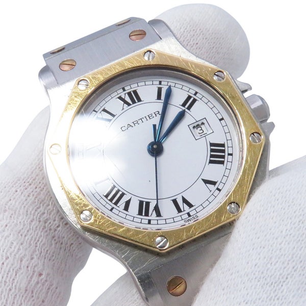 カルティエ サントスオクタゴン LM W2001583 Cartier 腕時計 白文字盤 クォーツ