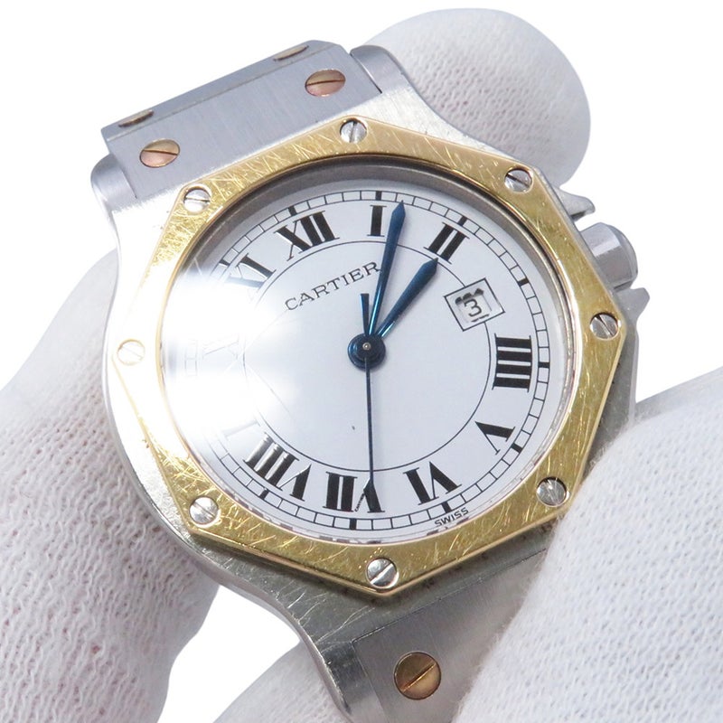 カルティエ サントスオクタゴン LM W2001583 Cartier 腕時計 白文字盤 クォーツ