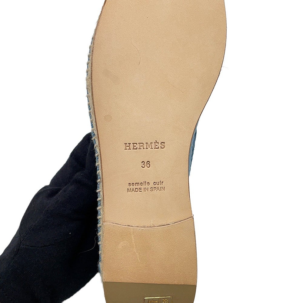 エルメス トリップ エスパドリーユ デニム レディースサイズ36 HERMES