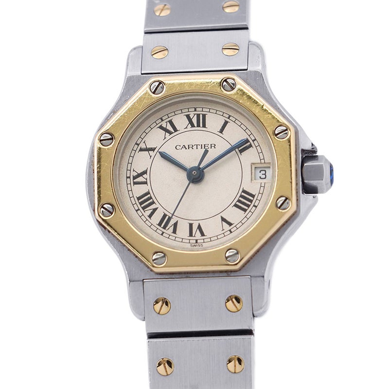 カルティエ サントスオクタゴン SM W2001683 Cartier 腕時計 アイボリー文字盤 クォーツ