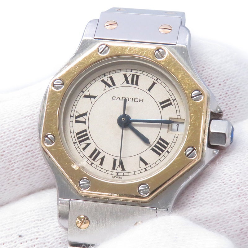 カルティエ サントスオクタゴン SM W2001683 Cartier 腕時計 アイボリー文字盤 クォーツ