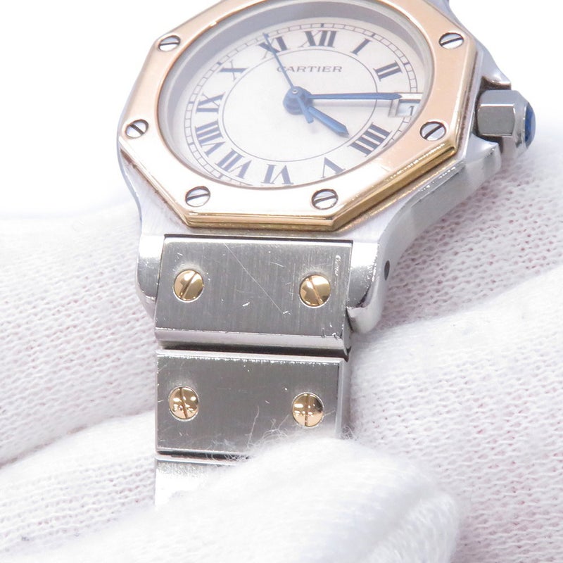 カルティエ サントスオクタゴン SM W2001683 Cartier 腕時計 アイボリー文字盤 クォーツ