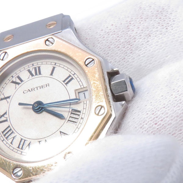カルティエ サントスオクタゴン SM W2001683 Cartier 腕時計 アイボリー文字盤 クォーツ