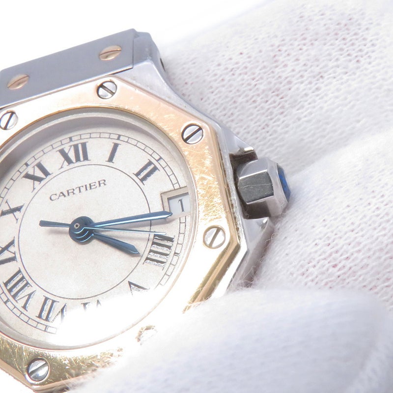 カルティエ サントスオクタゴン SM W2001683 Cartier 腕時計 アイボリー文字盤 クォーツ