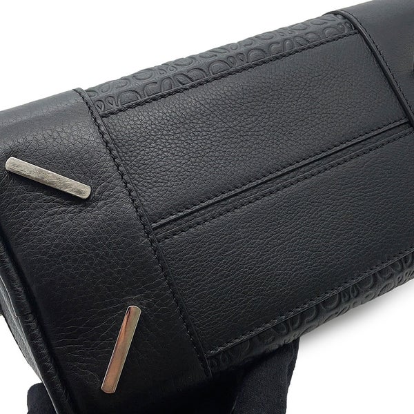 ロエベ ハンドバッグ リピートアナグラム アマソナ75 スモール レザー 301.55.L01 LOEWE 2wayショルダーバッグ 黒