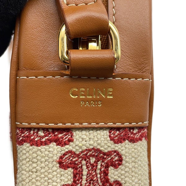 セリーヌ ショルダーバッグ トリオンフ キャンバス/レザー 194332CS8 CELINE バッグ 白