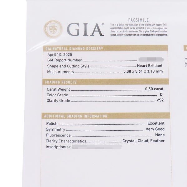 グラフ ネックレス アイコン ハートシェイプ ダイヤモンド ペンダント ダイヤ 中石0.50ct K18WGホワイトゴールド GIA鑑定書の写し