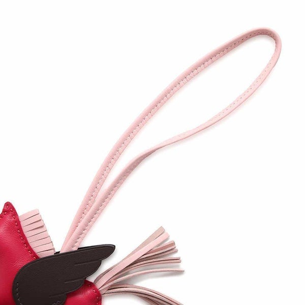 エルメス バッグチャーム ロデオPM ペガサス フランボワーズ/ローズサクラ/ルージュセリエ ラムスキン Z刻印 HERMES