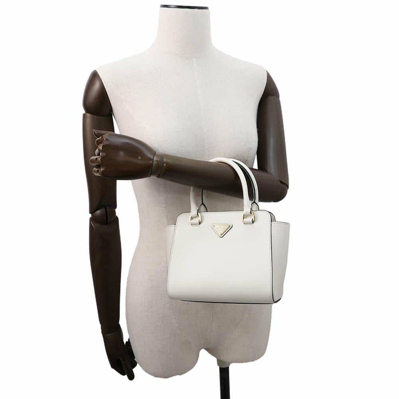 プラダ ハンドバッグ サフィアーノ ミニ 1BA380 PRADA バッグ ショルダーバッグ 白