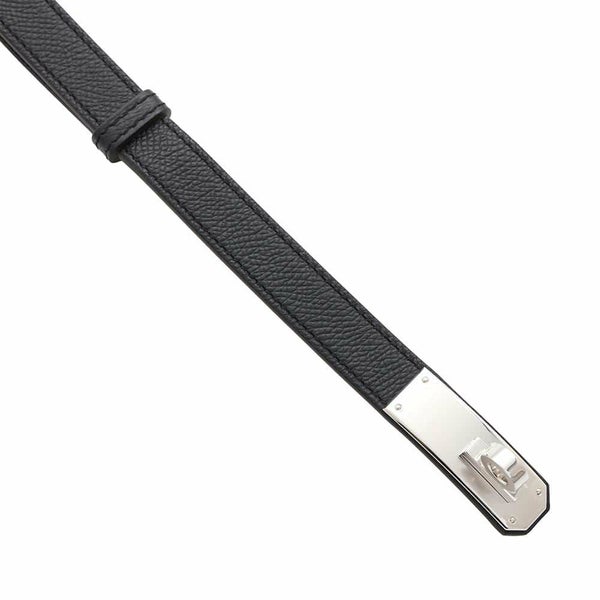 エルメス ケリーベルト ブラック/シルバー金具 エプソン W刻印 HERMES 黒