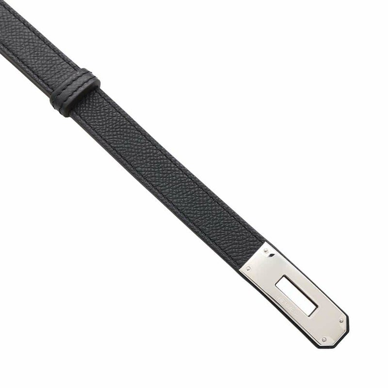 エルメス ケリーベルト ブラック/シルバー金具 エプソン W刻印 HERMES 黒
