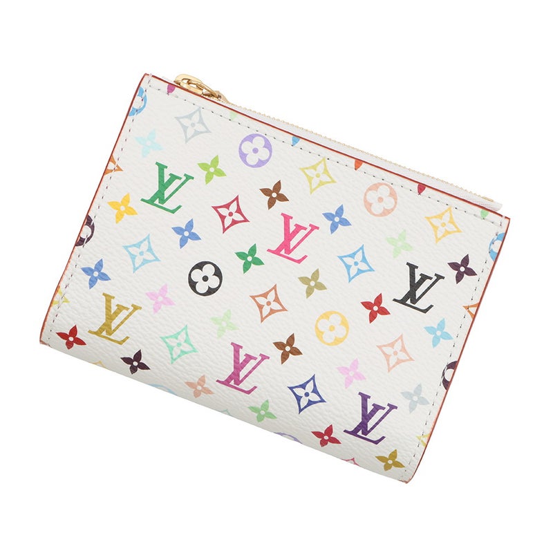 ルイヴィトン 二つ折り財布 モノグラム・マルチカラー LV×TM ポルトフォイユ・リサ M27736 LOUIS VUITTON 白 ホワイト