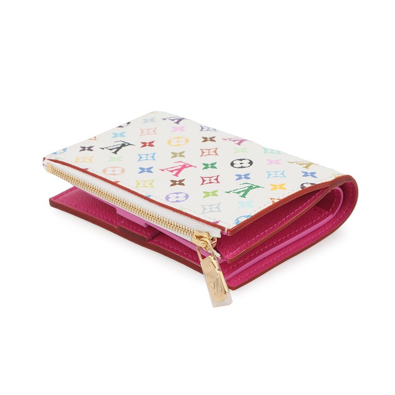 ルイヴィトン 二つ折り財布 モノグラム・マルチカラー LV×TM ポルトフォイユ・リサ M27736 LOUIS VUITTON 白 ホワイト