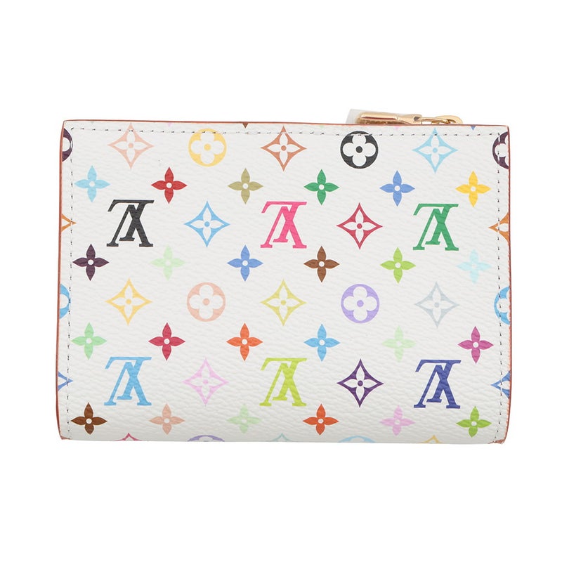 ルイヴィトン 二つ折り財布 モノグラム・マルチカラー LV×TM ポルトフォイユ・リサ M27736 LOUIS VUITTON 白 ホワイト