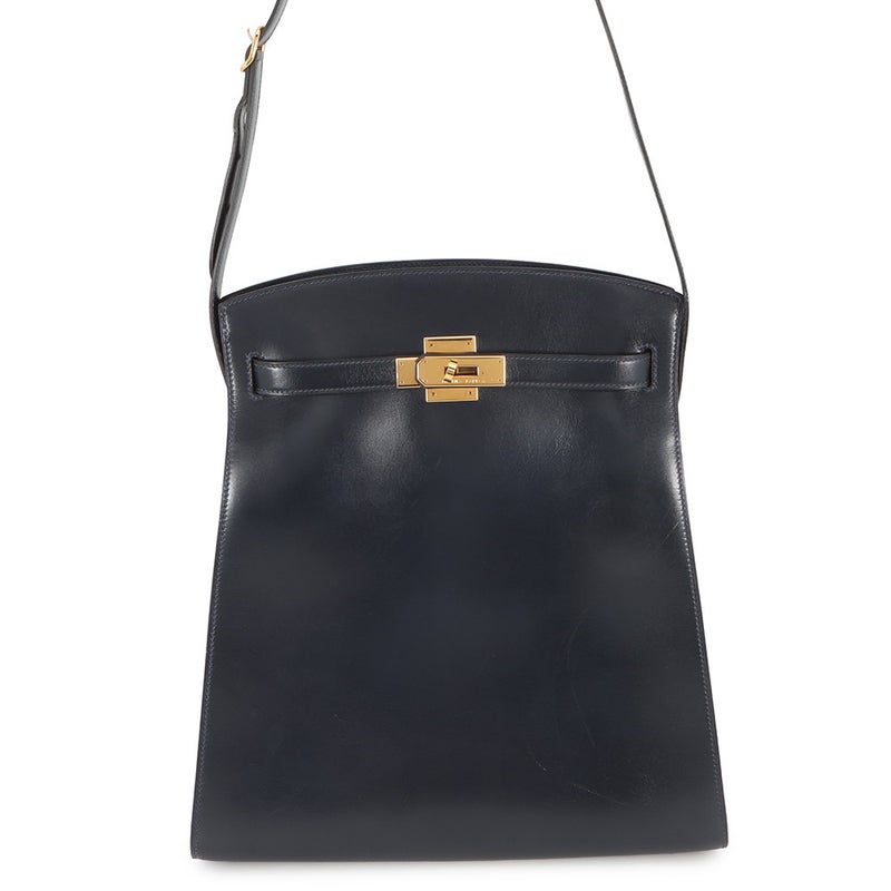 エルメス ハンドバッグ ケリースポーツ GM  ブルーインディゴ/ゴールド金具 ボックスカーフ T刻印 HERMES Kelly