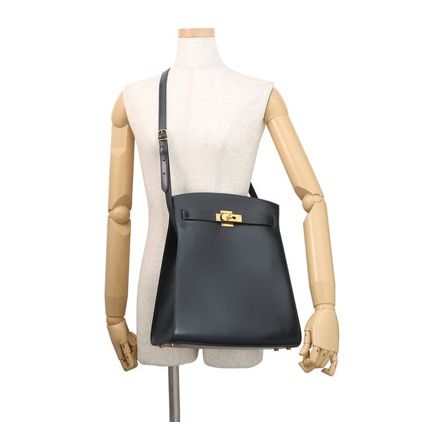 エルメス ハンドバッグ ケリースポーツ GM  ブルーインディゴ/ゴールド金具 ボックスカーフ T刻印 HERMES Kelly