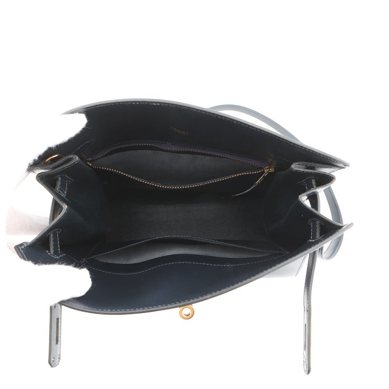 エルメス ハンドバッグ ケリースポーツ GM  ブルーインディゴ/ゴールド金具 ボックスカーフ T刻印 HERMES Kelly