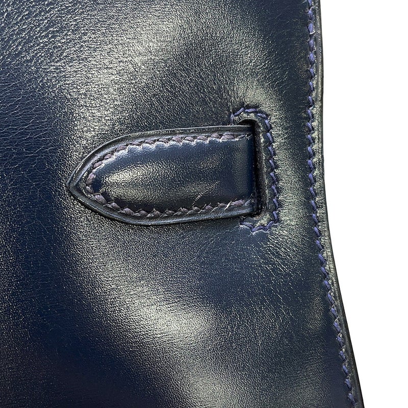 エルメス ハンドバッグ ケリースポーツ GM  ブルーインディゴ/ゴールド金具 ボックスカーフ T刻印 HERMES Kelly